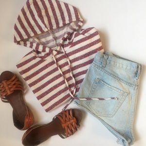 Paper Crane Tops - 🍄 Paper Crane Striped Crop Hoodie 🍄 Paper Crane Tops - 🍄 Paper Crane Striped Crop Hoodie 🍄